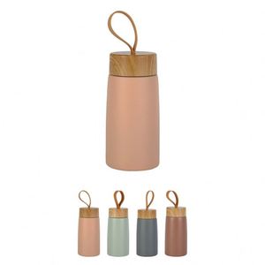 Thermos à eau personnalisé avec logo, mini 280 ml, isolé, à double paroi, effet bois, pour eau chaude et froide, pour enfants, école - Product Image 4