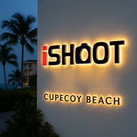 Letrero Luminoso LED para Tienda con Nombre, Letrero de Metal Personalizado con Retroiluminación para Negocios, Placa con Logotipo para Pared