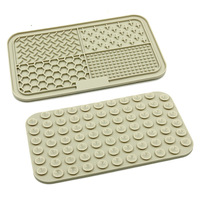Tapis de léchage pour animaux de compagnie anti-étouffement, à alimentation lente, moderne, portable, rectangulaire, en silicone, avec ventouse, pour chiens