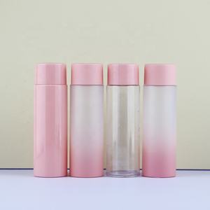 Gradiente rosa y transparente 50ml/60ml botella de tóner redonda de plástico para el cuidado de la piel tapón de rosca económico precio bajo embalaje de belleza para Loti - Product Image 1