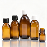 Bouteille en verre ambré de 500 ml pour sirop, récipient pour liquides oraux avec bouchon à vis pour médicaments contre la toux, extraits de plantes, compléments nutritionnels