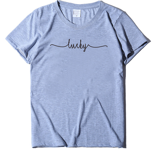 Chanceux imprimé <span class=keywords><strong>T</strong></span>-shirts drôle é<span class=keywords><strong>t</strong></span>é Blouse mode ample à manches courtes décontracté <span class=keywords><strong>Femme</strong></span> hauts coton <span class=keywords><strong>t</strong></span>-<span class=keywords><strong>shirt</strong></span> pour les femmes - Product Image 4