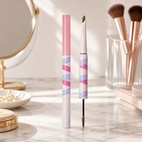Crayon à sourcils 3D double embout avec pointe de précision angulaire et brosse spirale, longue tenue, waterproof, pour des sourcils naturels et effet poil à poil