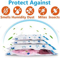 Sac de compression sous vide pour vêtements avec gonfleur pompe à main économiseur d'espace pochette de rangement voyage sacs de rangement essentiels PA transparent