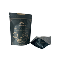 Impression de logo personnalisé, sachet de thé résistant à l'humidité, sachet de thé noir en poudre, emballage de thé aux herbes, sachet debout avec fermeture éclair