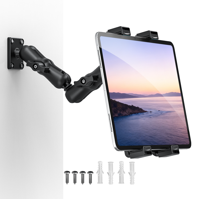 Factory Wholesale 360 Degree Car Tablet Mount Stand Adjustable Tablet Kiosk Display Tablet Wall Holder for ipad 7-10.9"