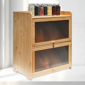 ตู้ไม้โชว์2ชั้นตู้กับข้าวไม้ไผ่ - Product Image 1