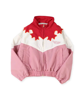 Blouson Bomber Zippé Enfant Color Block Col Montant Coupe-Vent Rétro Décontracté Léger en Nylon et Polyester pour Filles