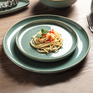 Platos de porcelana de color verde brillante Para <span class=keywords><strong>Restaurante</strong></span>, Platos de cerámica Para <span class=keywords><strong>Restaurante</strong></span>, Pasta, Hotel, boda, fábrica - Product Image 1
