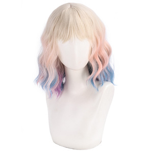 <span class=keywords><strong>Perruque</strong></span> de cosplay courte et colorée style Egg Roll d'Enid Sinclair, modèle Wednesday " La Petite Fille Loup 2 " - Product Image 2