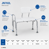 Chaise de bain avec dossier, siège de baignoire en aluminium, planche à lattes, pieds réglables en hauteur, sécurité pour personnes âgées dans la salle de bain
