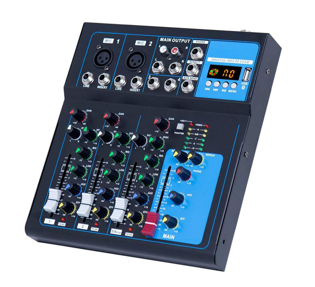 Voxfull F4 4 Channel Digital Studio Recording Audio Mixer for Professional Studios and Personal Music Creation