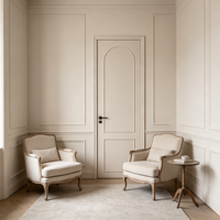 Portes de chambre intérieures en bois massif composite peintes, style français, double battant, pour suite, livraison directe usine
