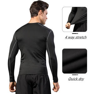 2023 Muscle Training Gymfitness Sets Hombres Camisa de manga larga de secado rápido y pantalones cortos con Legging Training Wear Set Hombres - Product Image 6