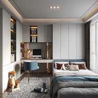 Ensemble de meubles de chambre et de bureau modernes : armoire, bureau, bibliothèque – Personnalisable, directement de l'usine