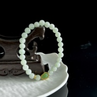 Bracelet en jadéite birmane naturelle de qualité A, perles rondes, bracelet en jadéite pour femmes, cadeau en jadéite (avec NGTC)