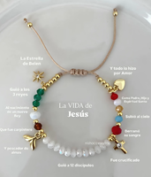 Nouveau Bracelet Religieux en Perles de Cristal avec Breloque Croix de Jésus et Étoile, Réglable, Bijou Chrétien Catholique pour la Saint-Valentin