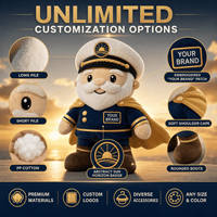 Peluche Mascotte Capitaine Golden Horizon, Jouet en Peluche Personnalisé, Animal en Peluche, Jouet Doux, Fabricant OEM ODM, Logo Personnalisé, Cadeau Promotionnel