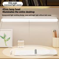 Lampe de bureau LED moderne à piles, longueur 42 cm, rechargeable USB, lumière magnétique rotative, commande tactile, lampe de lecture originale