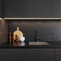 Designs de cuisines australiennes avec armoires en laque noire de luxe