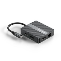 Estación de acoplamiento de tres pantallas y 7 puertos Tipo-C con USB 2.0, 2 USB 3.2, Gigabit Ethernet y 4K60Hz para expansión de portátiles