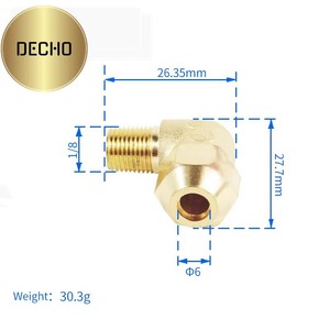Латунные фитинги для труб: отводы-фланцы для кондиционеров с наружной резьбой 1/8" (6 мм, 8 мм, 10 мм), изготовленные на ЧПУ, в картонной упаковке - Product Image 6