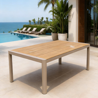 Tables et chaises de salle à manger modernes pour jardin, terrasse, restaurant ou café, ensemble de table à manger en aluminium pour extérieur