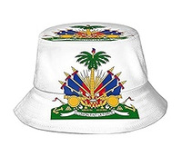 Chapeau Bob Personnalisé Hannuo pour Homme – Motif Drapeau National Haïtien pour Sports, Pêche, Voyages et Promotion en Extérieur