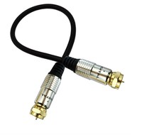 Câble de raccordement coaxial d'antenne TV avec connecteur F-mâle pour télévision par satellite, décodeur de modem câble plaqué or