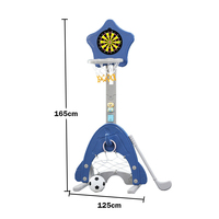 Abnehmbarer Kinder-Plastik Verstellbarer 3-in-1 Indoor Anpassbarer Mini-Ständer Tragbarer Baby-Ring Spielzeugständer Basketballkorb