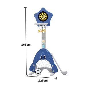 <span class=keywords><strong>Canestro</strong></span> da <span class=keywords><strong>Basket</strong></span> Portatile per Bambini 3 in 1 Regolabile in Plastica Rimovibile per Interni Personalizzabile - Product Image 2