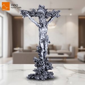 Figuras de la Cruz de Jesús Ecológicas, Imitación de Cobre con Acabado en Marfil, Poliresina Transparente, Diferentes Colores, Estilo Budista - Product Image 5