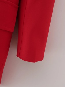 2024 Grote Maat Damespakken Dames Blazers Jas Rood Met Een Riem Polyester Mix Formele Gelegenheid 1Pc/Opp Tas 7-15 Dagen Normaal - Product Image 6