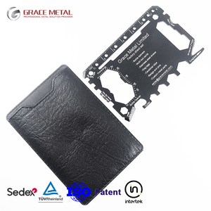 Fest Delivery Small Bulk 46 in 1 Stainless Steel Survival Card Tool Wallet Bottle Opener Multitool Card with Pouch