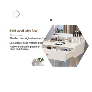 Mobilier de chambre au design moderne <span class=keywords><strong>Commode</strong></span> avec tiroir blanche à bas prix Coiffeuse pour filles Petite coiffeuse avec miroir - Product Image 5