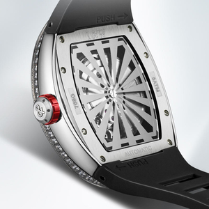 Automatic <b>Watch</b> <b>Rectangular</b> Case Skull Dial Diamond‑Inlaid Bezel Black Silicone Strap Luxury Mechanical Men Wrist <b>Watch</b> - Product Image 2
