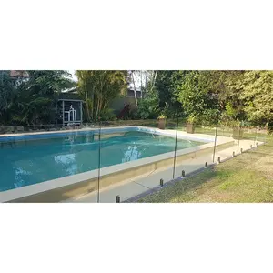 Panneau de clôture en verre trempé sans cadre avec pince de fixation pour <span class=keywords><strong>escalier</strong></span>, piscine et balcon - Product Image 2