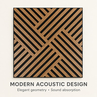 Panneau acoustique en bois rainuré 3D moderne, design géométrique concave-convexe, NRC 0.85, pour chambre à coucher et salles de réunion d'entreprise