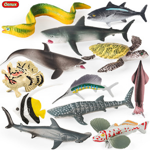 Modelos de animales marinos de simulación yxs, miniaturas de peces de aguas profundas, atún sólido, <span class=keywords><strong>moray</strong></span>, calamar, tiburón ballena, tiburón martillo - Product Image 5