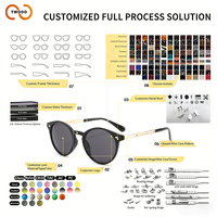 TWOOO T1734 Lunettes de soleil œil-de-chat rondes à branches métalliques cloutées, style rétro classique, nouveau modèle, vente en gros directe usine