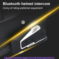 TOUCARE T9S-4 Headset Interkom Bluetooth Sepeda Motor untuk 4 Pengendara, Interphone Grup, Tahan Air IP67, Peredam Kebisingan untuk Berkendara Bersama