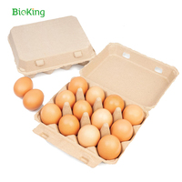BioKing Bacs à œufs en pulpe recyclée 12 20 30 trous de haute qualité Plateau d'emballage écologique en vrac pas cher pour œufs en pulpe de papier de poulet