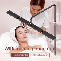 Lampe LED UV pour extensions de cils de 36 pouces, pliable, en forme de demi-lune, avec support pour téléphone, lampe de sol pour salon de beauté