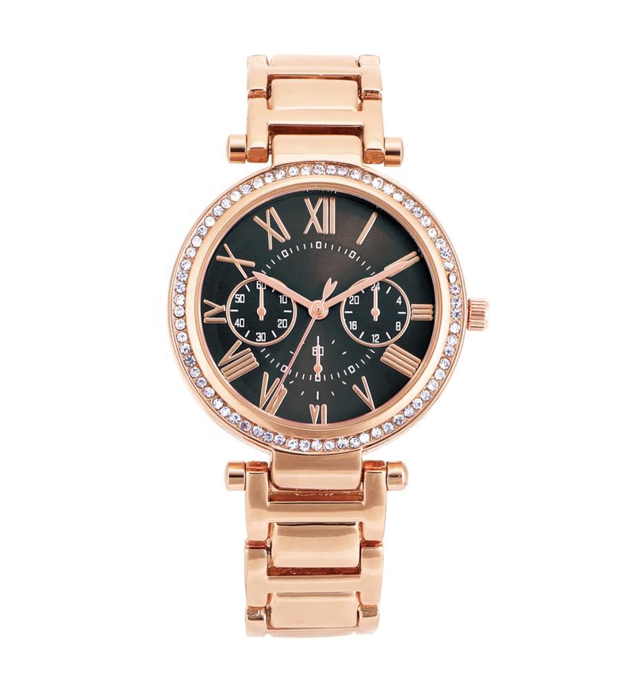 По оптовым ценам, роскошные женские наручные часы из розового золота водонепроницаемый женские часы