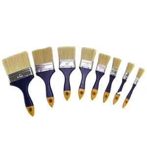 2024 BIYU High Quality Gold Tailed Hole Blue Handle Bristle Brush Paint Brush Manufactured wall painting tools