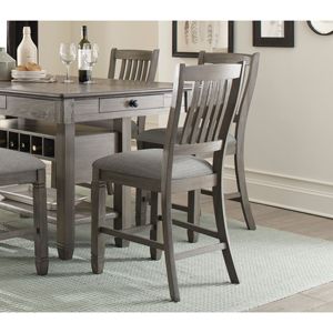 DB Style classique 2 pièces ensemble gris antique chaises de salle à manger hauteur de comptoir siège en bois rembourré pour meubles de salle à manger - Product Image 5