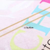 Collier chaîne à maillons carrés en or jaune 18 carats Xinfly Au750, vente en gros, résistant au ternissement, imperméable, motif géométrique, vendu au gramme