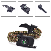 Paracorde sept brins tressée cinq-en-un en PP avec boussole, bracelet de survie et chauffage entièrement automatique pour la randonnée en extérieur