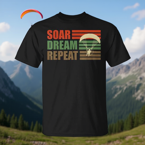 Camiseta Paramotor Glider Soar Dream Repeat, Ropa para Aventuras de Parapente - Product Image 3