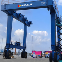Grue portique RTG montée sur pneus de 100 tonnes, hybride VFD, anti-collision, surveillance à distance pour la manutention de conteneurs de 40 pieds